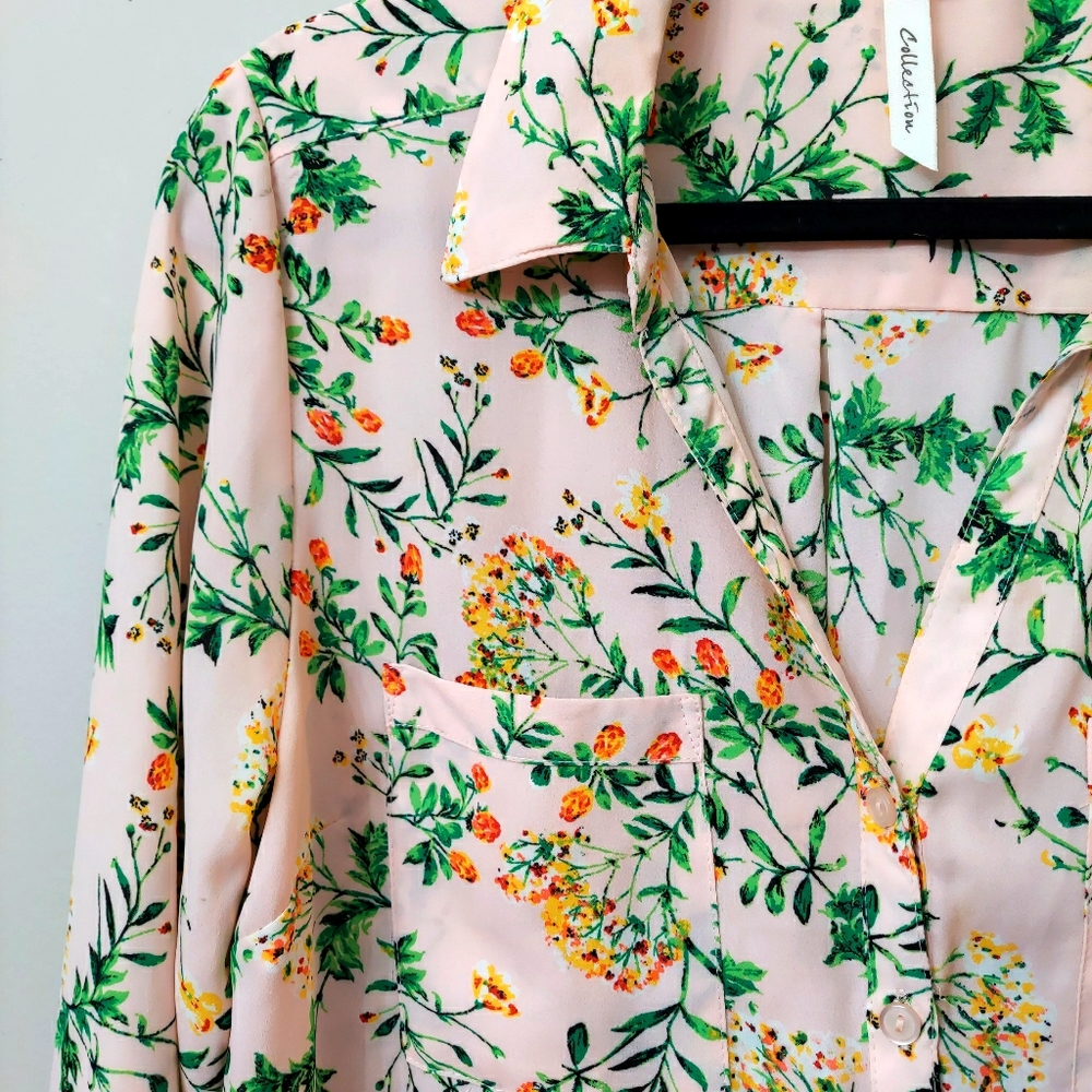 Pink Floral Utility Shirt